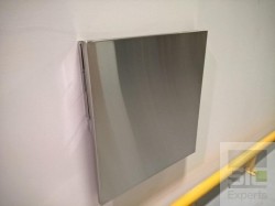 Folding stainless steel wall table