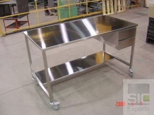 Stainless steel wall mounted folding table SIC29541 - SIC Experts
