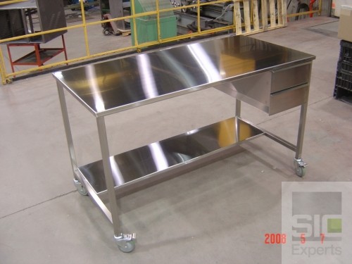 Stainless steel table with drawers SIC22904